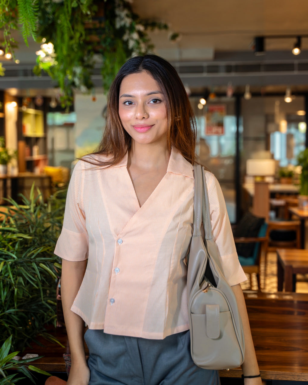 Peach Wrap Top