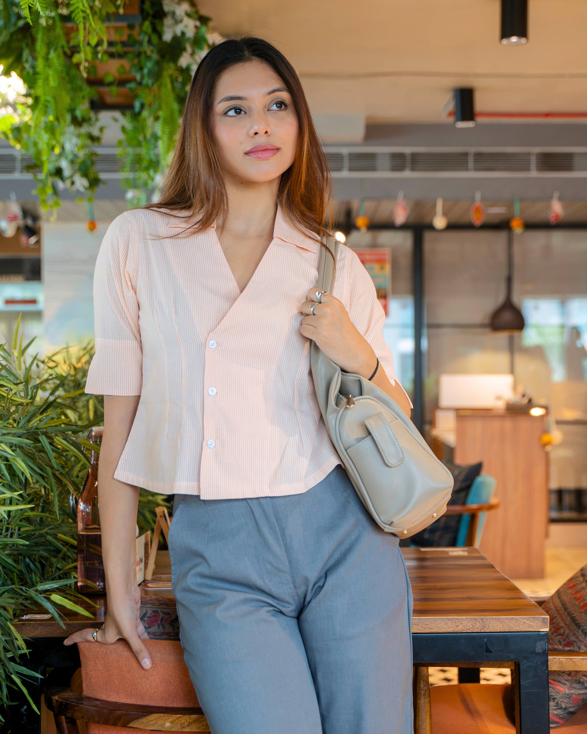 Peach Wrap Top