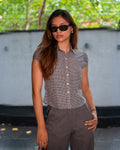 Black Gingham Top