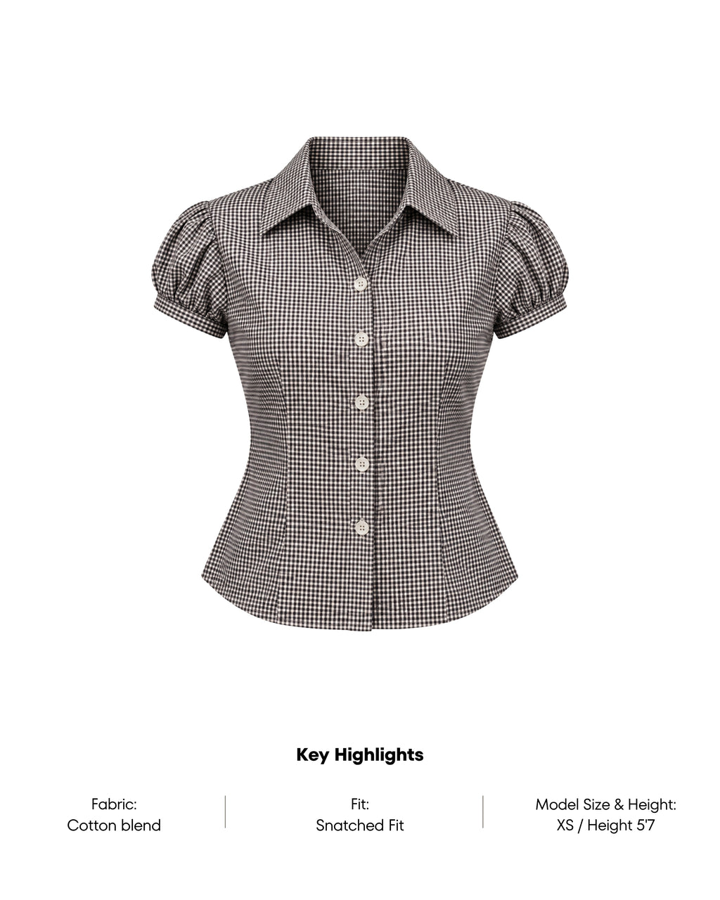 Black Gingham Top