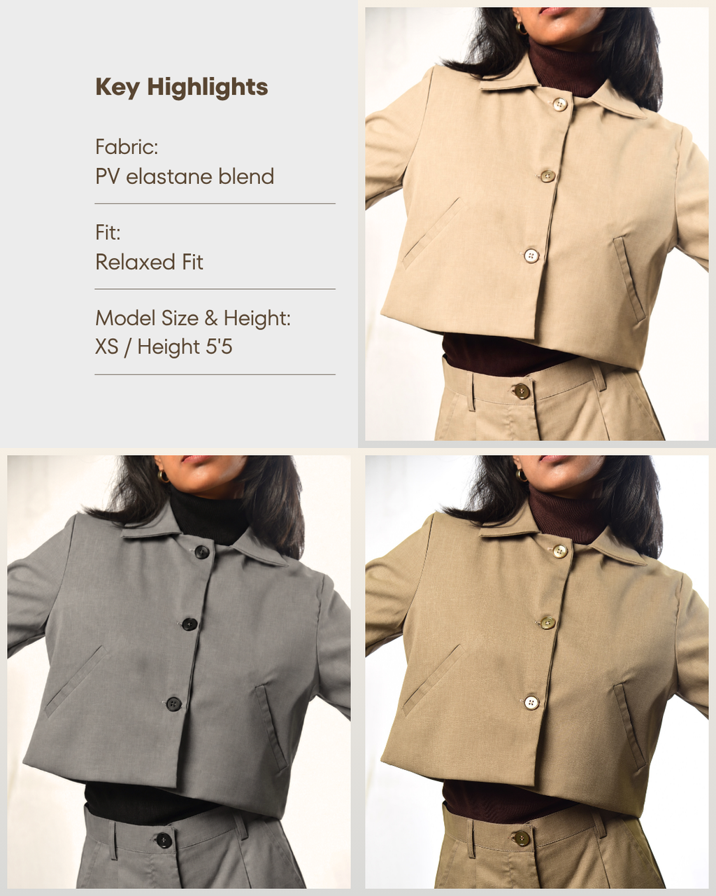 Brown Crop Blazer