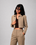 Brown Crop Blazer