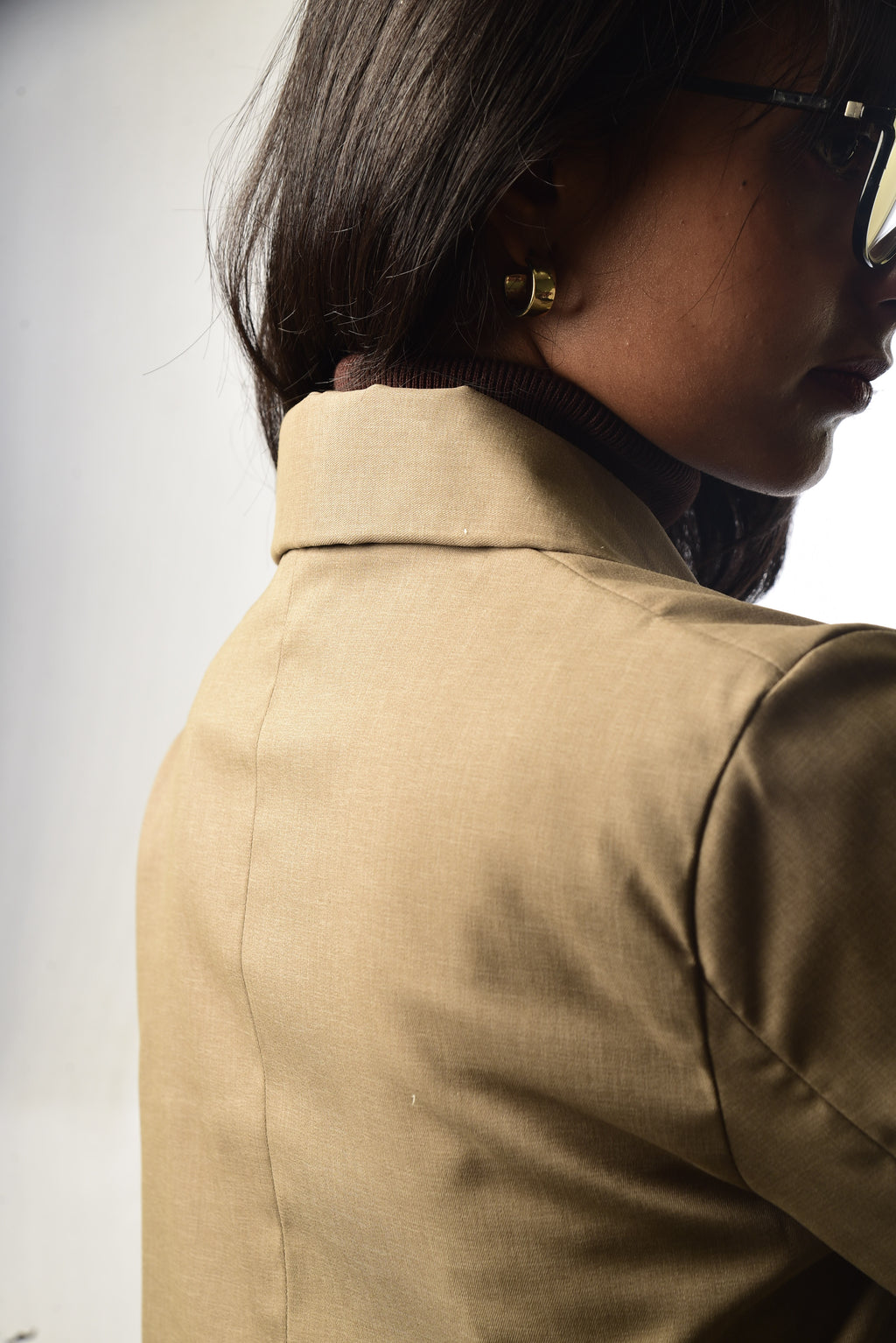 Brown Crop Blazer