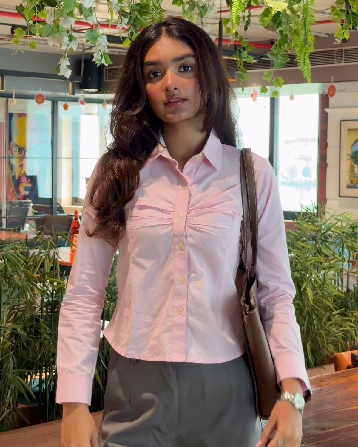 Pink Pleated Shirt