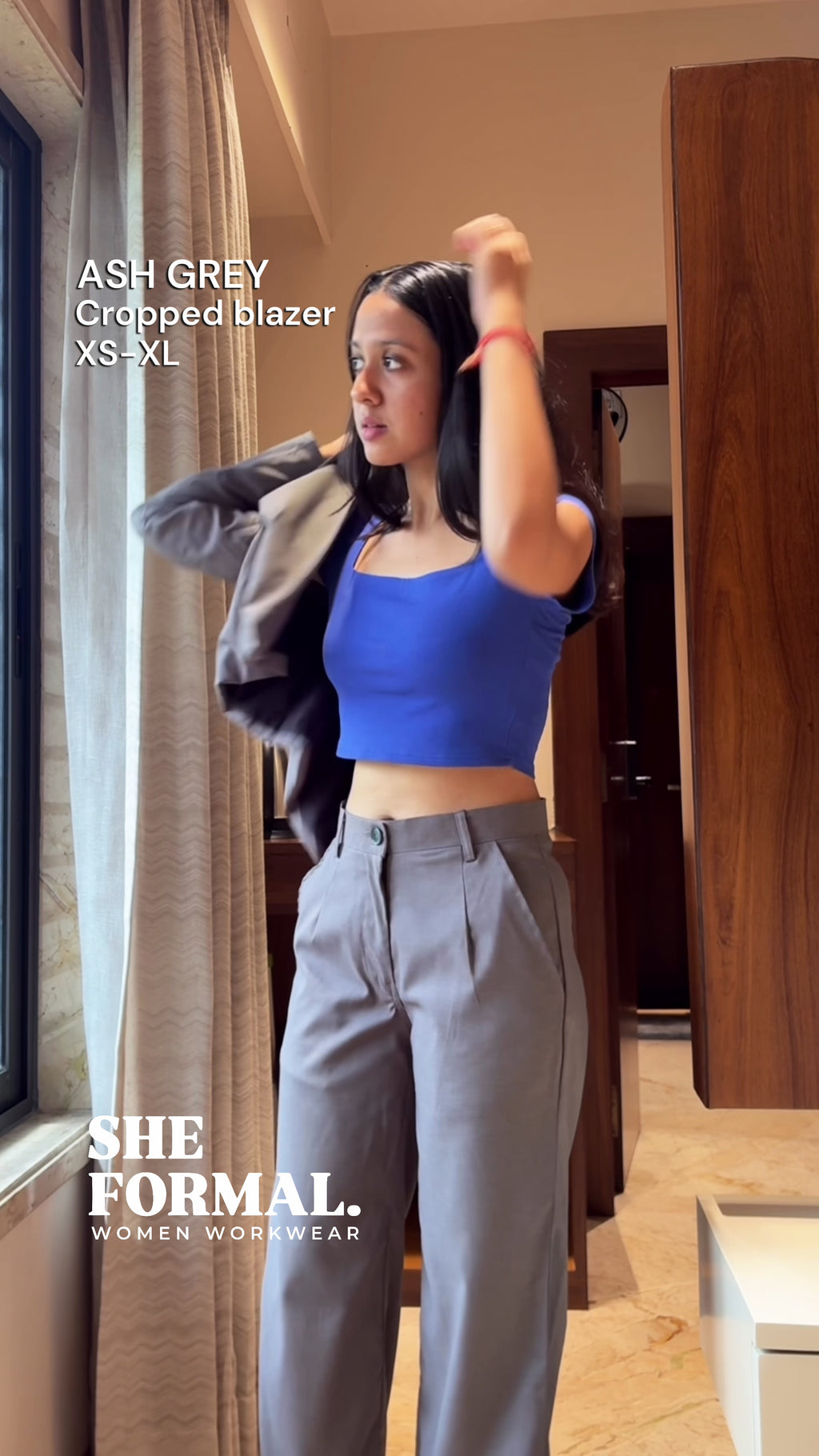 Charcoal Crop Blazer
