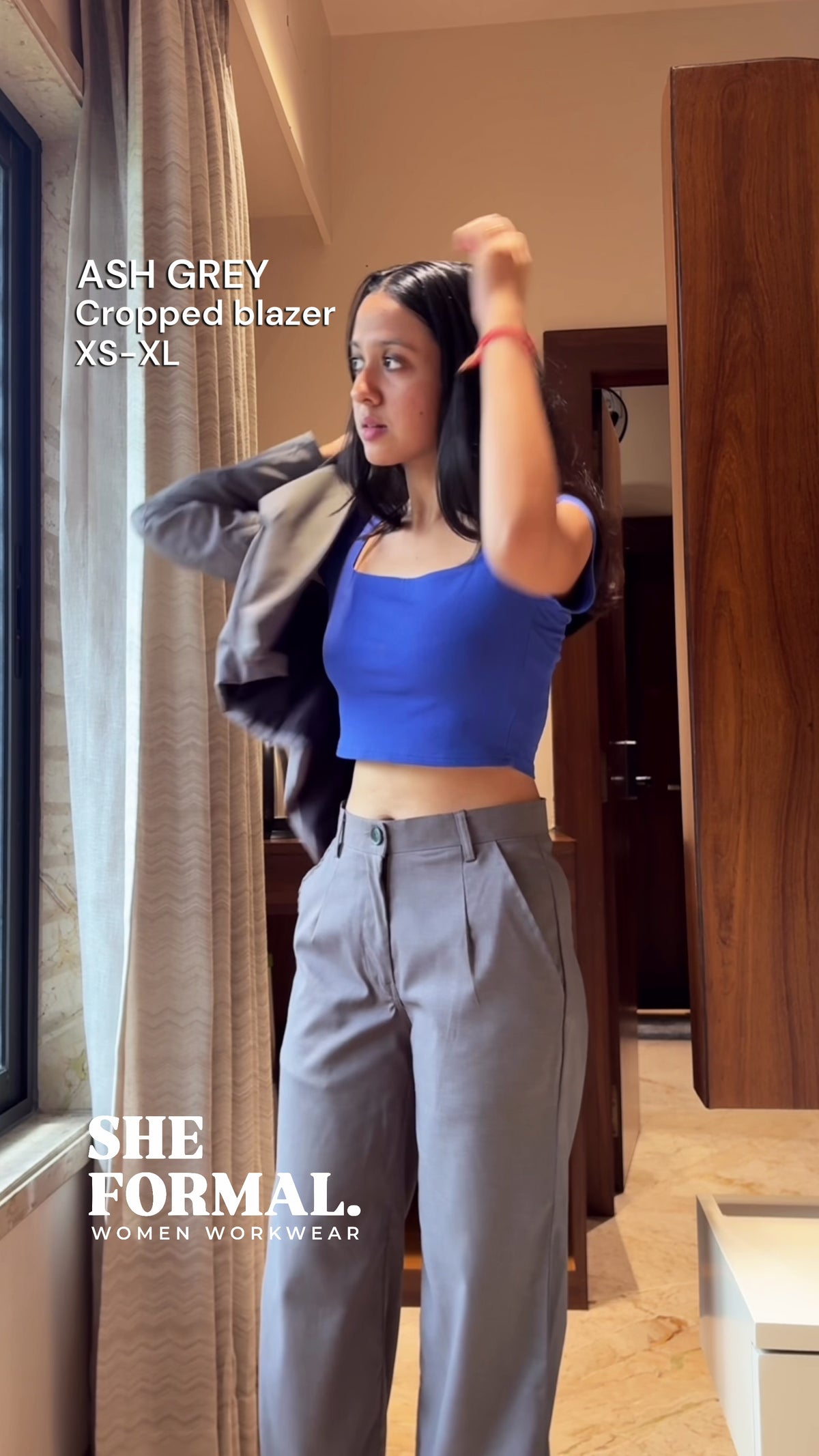 Charcoal Crop Blazer